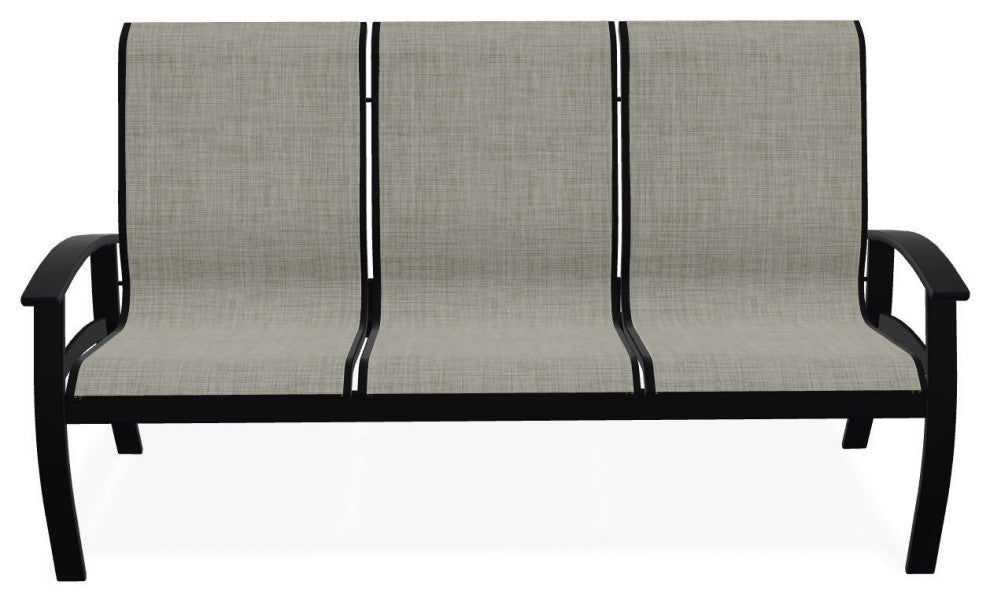 Belle Isle Sling 3-Seat Outdoor Sofa, Ella/Black