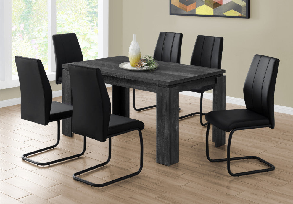 Dining Table, 60" Rectangular, Kitchen, Dining Room, Laminate, Black