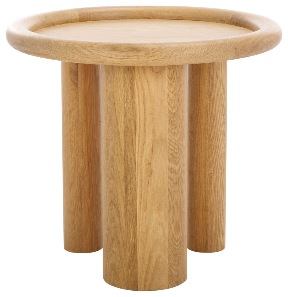 Safavieh Couture Madelynn Round Wood Accent Table, Natural