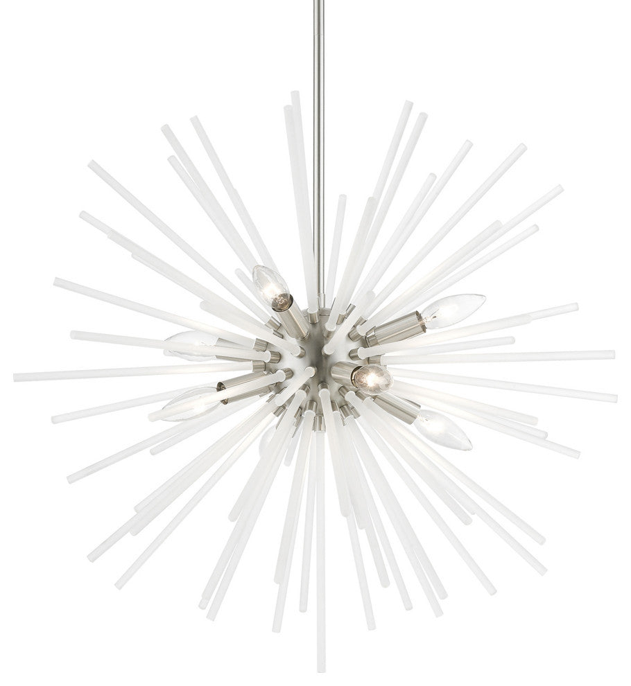 Uptown 8 Light Brushed Nickel Pendant Chandelier