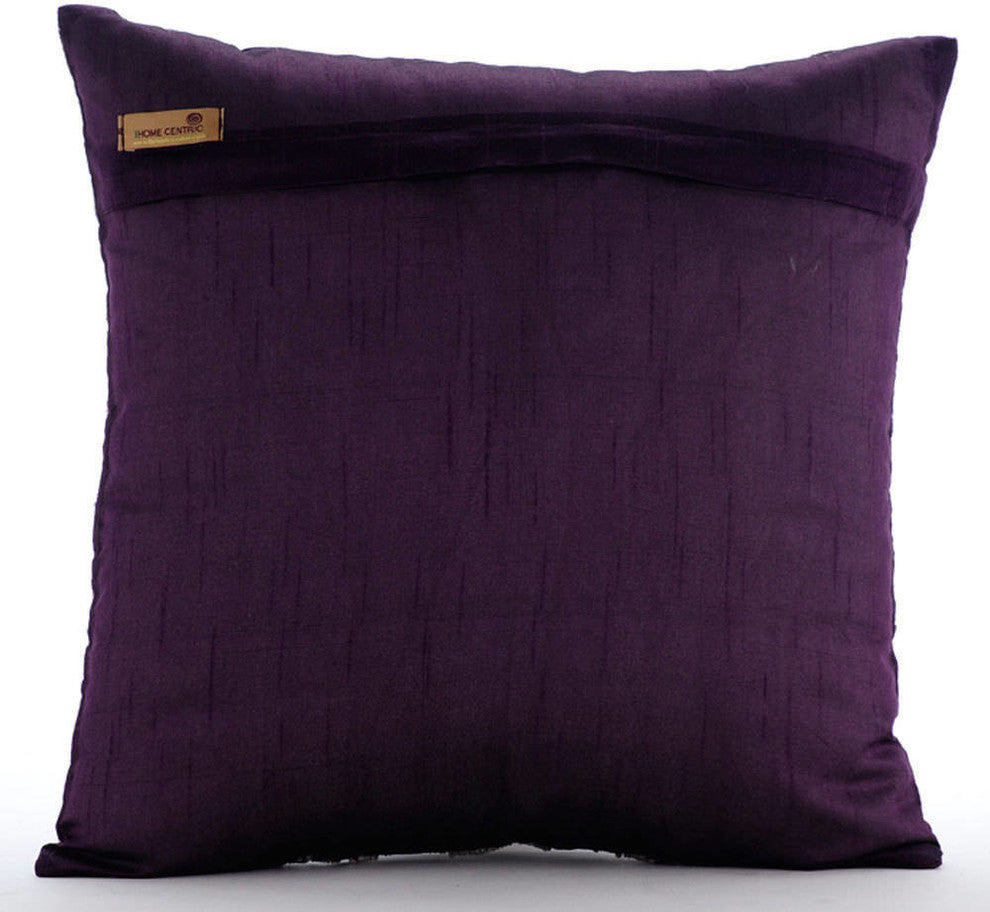 Purple Decorative Pillow Shams 24"x24" Silk, Purple Circuit