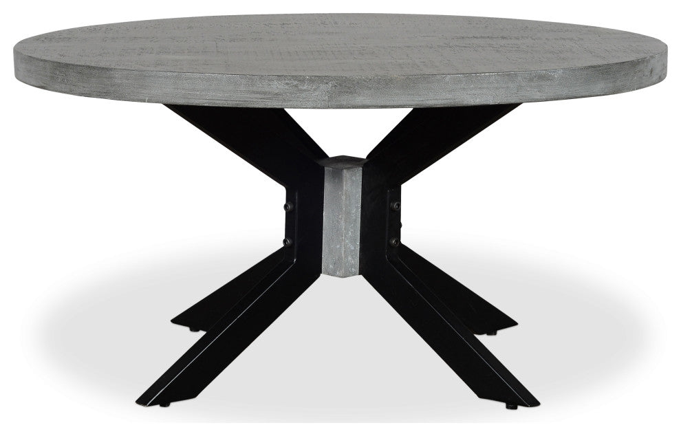 ROOT Grey Mango Wood Round Coffee Table
