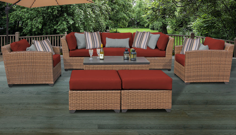 Laguna 8 Piece Outdoor Wicker Patio Furniture Set 08c