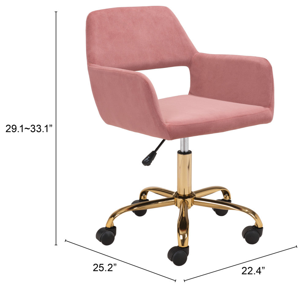 Athair Office Chair Pink/Gold