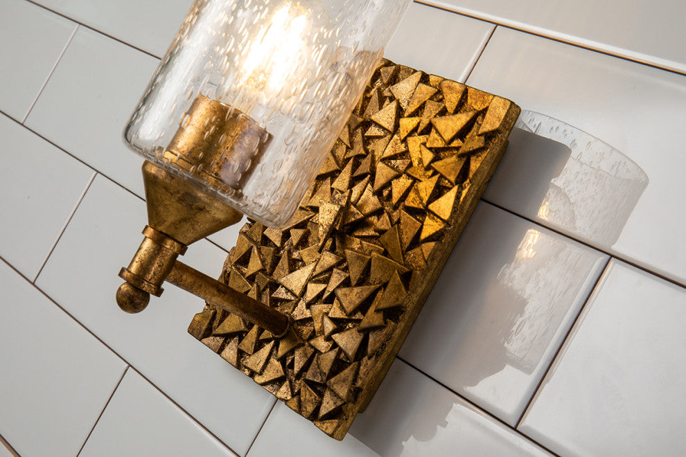 Mosaic 1-Light Bath Vanity Light, Antique Gold