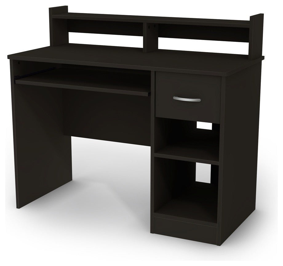 South Shore Axess Desk With Keyboard Tray, Pure Black
