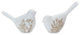 Floral Etched Bird Figurine, 4-Piece Set