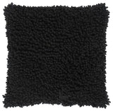 Black Boho Textured Modern Down Throw Pillow