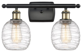 Innovations 516-2W-BAB-G1013 2-Light Bath Vanity Light, Black Antique Brass