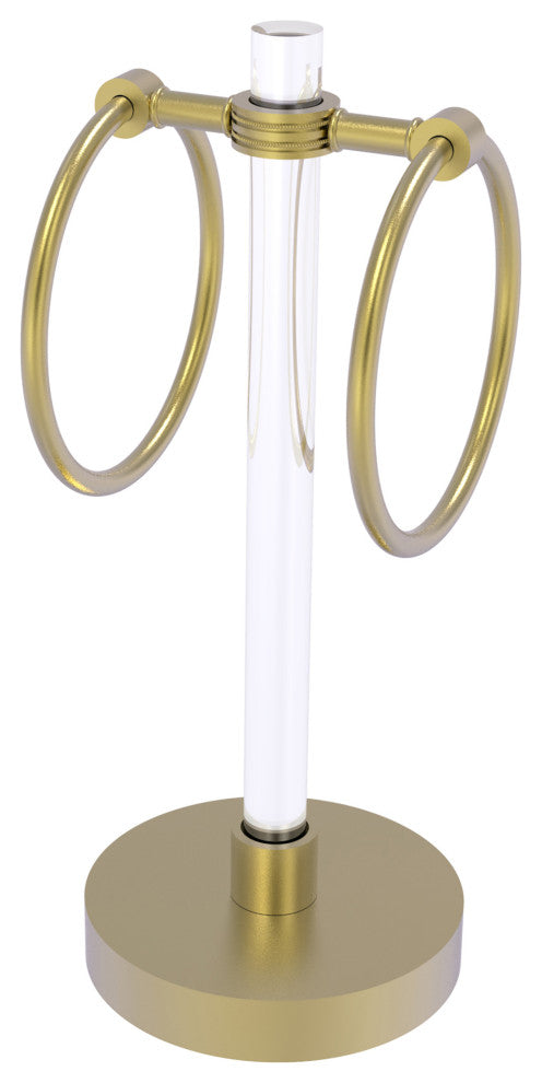 Clearview Vanity Guest Towel Ring with Dotted Accents, Satin Brass