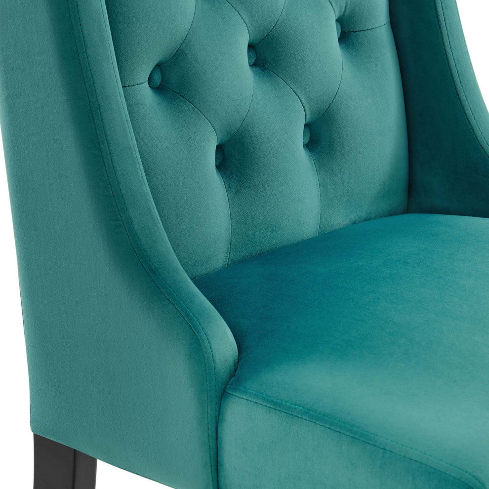 Baronet Performance Velvet Dining Chairs, Set of 2, Teal