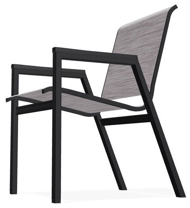 Bazza Sling Stackable Outdoor Dining Chair, Fossil/Black