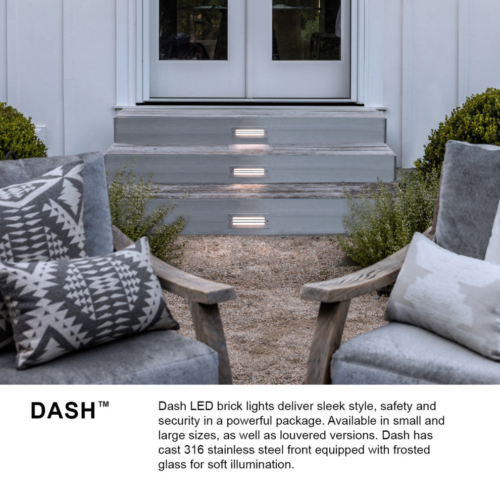 Hinkley Sparta Dash 12V Led Large Flat Brick Light, Stainless Steel Black