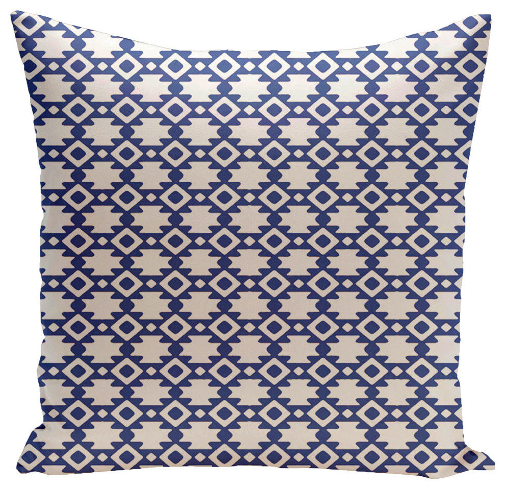 Geometric Decorative Pillow, Dazzling Blue, 18"x18"