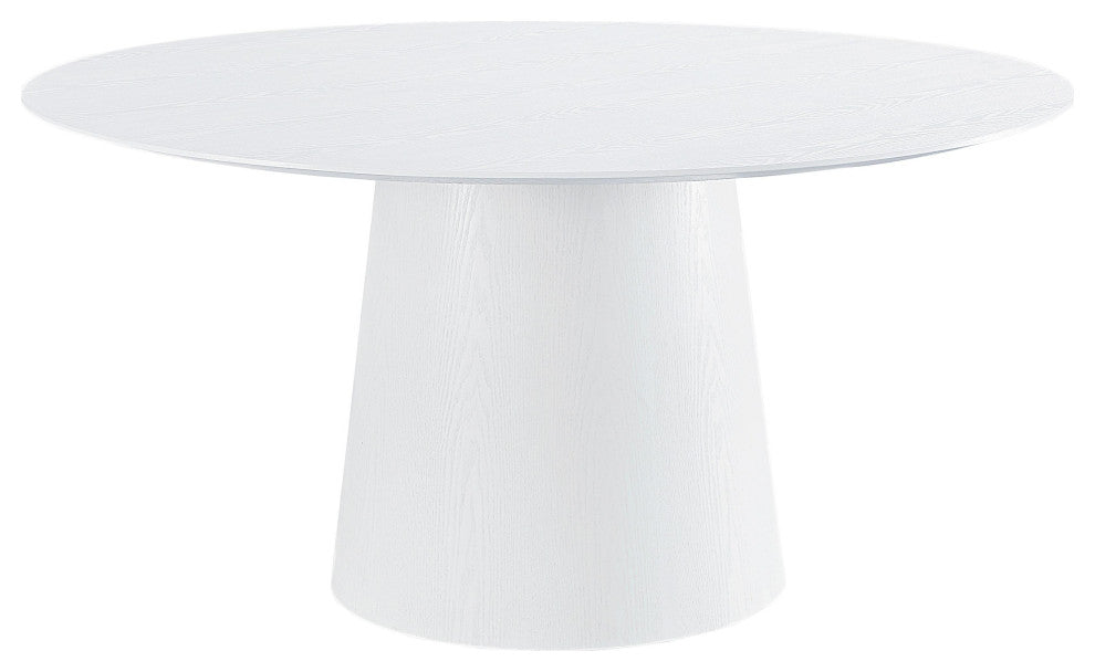 Pauline White Ash 62" Round Dining Table - White