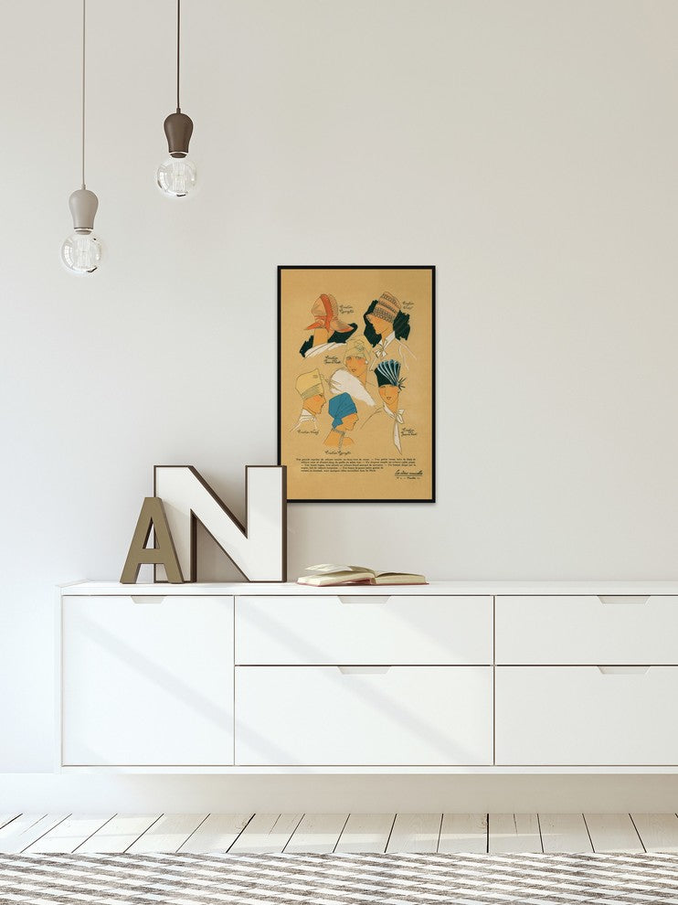 "Fab Hats" Floater Framed Painting Print on Canvas, 16"x24"