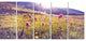 Mountain Pasture with Pink Flowers, Large Flower Canvas Print, 60"x28", 5 Panels