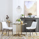 Dining Chair, Set of 2, Faux Vinyl Leather, Steel, White, Walnut, Cafe Bistro
