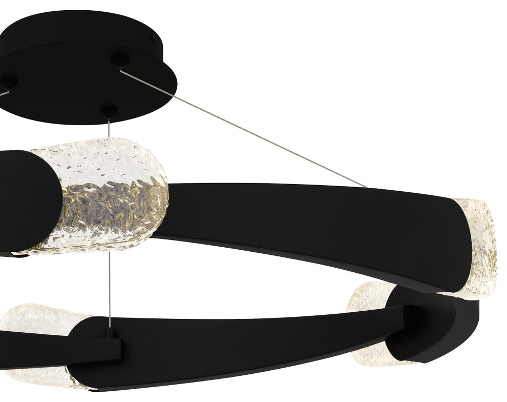 Quoizel PCSAF1734 Saffron 34"W LED Semi-Flush Ceiling Fixture / - Matte Black