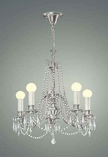Chandelier with Lights- Gallery Wrapped Canvas Art 28" x 42"