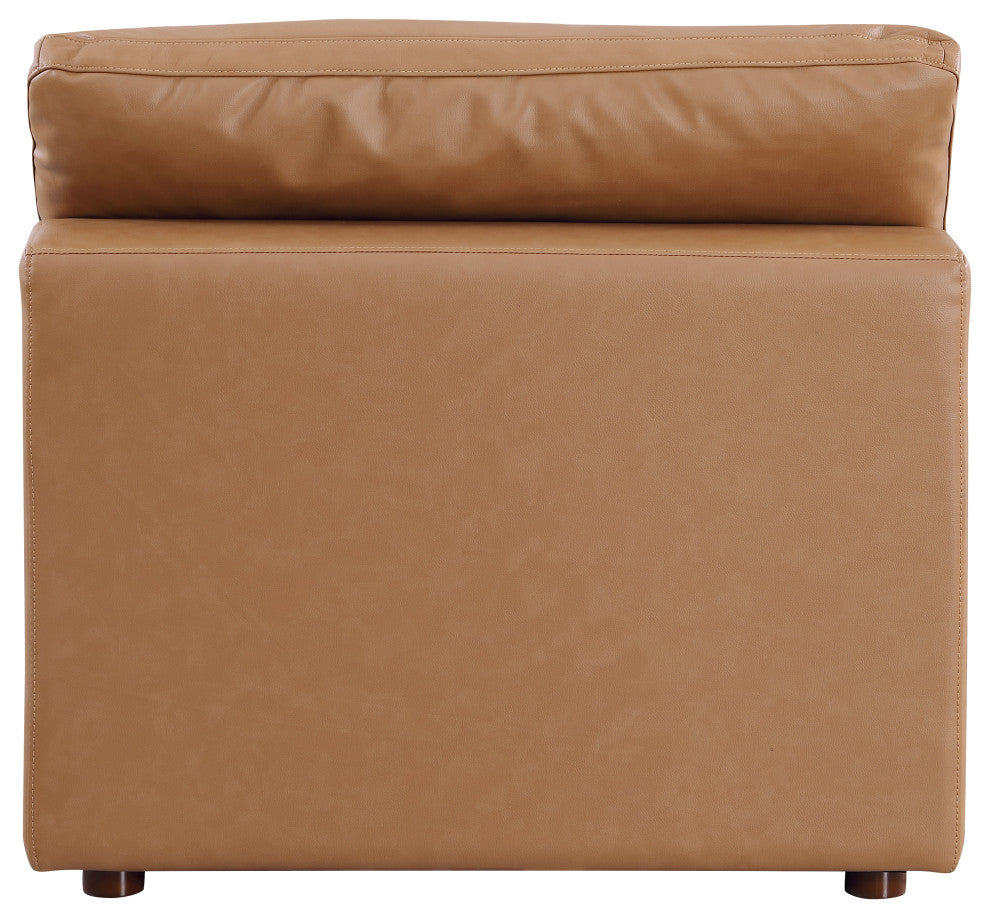 Dante Armless Chair Upholstered, Top Grain Italian Leather