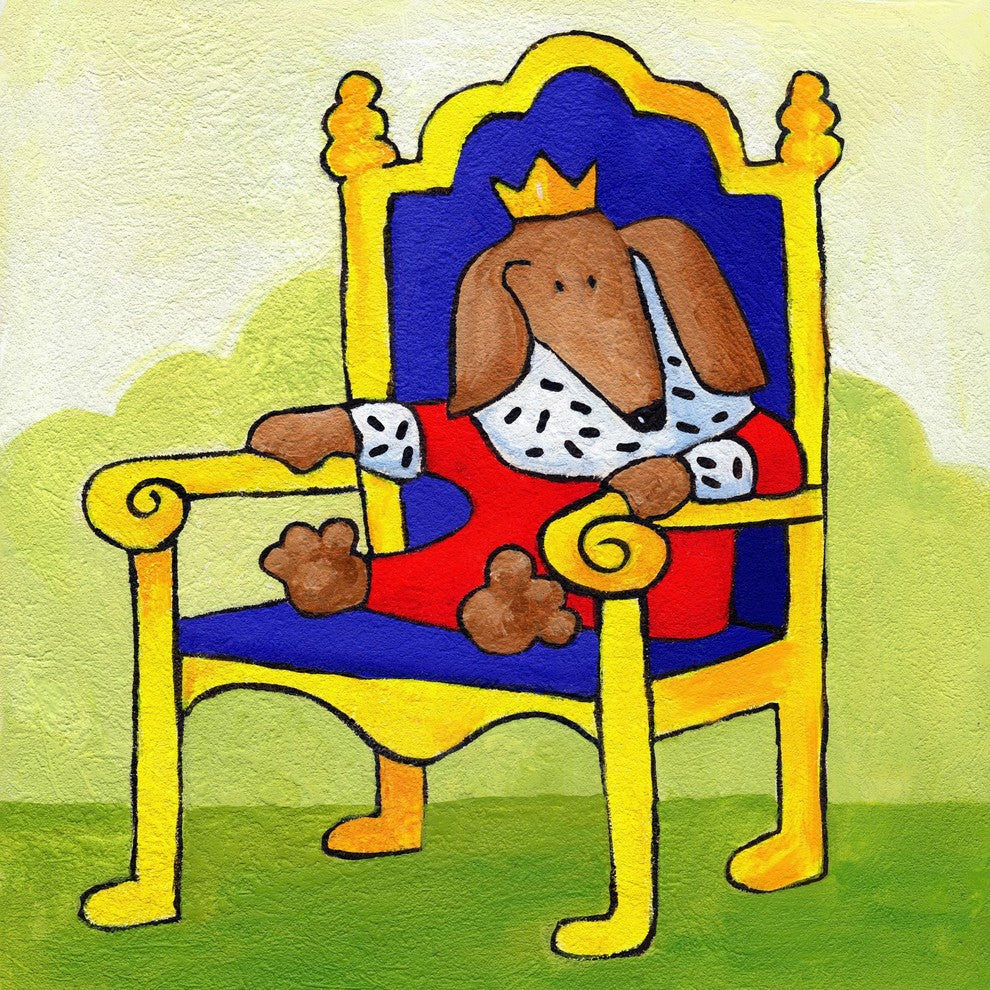 Marmont Hill, "Give a Dog a Throne" by Janet Nelson on Wrapped Canvas, 48x48
