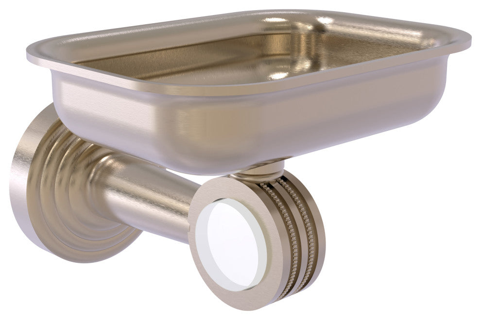 Pacific Beach Wall-Mount Soap Dish Holder with Dotted Accents, Antique Pewter