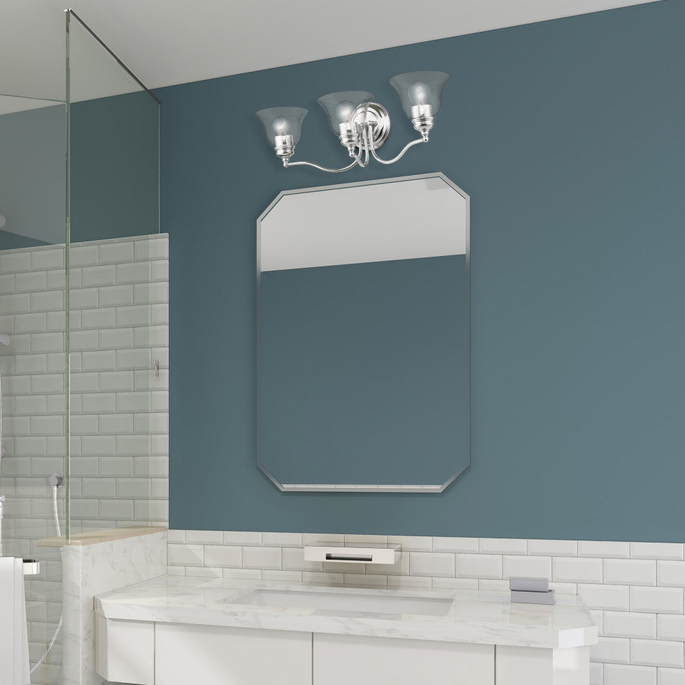 Moreland 3 Light Polished Chrome Vanity Sconce With Clear Glass