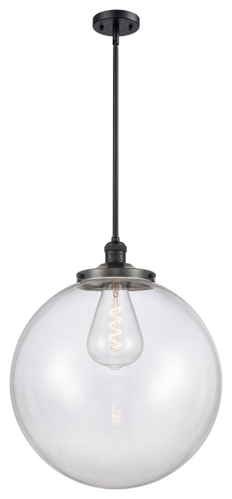 Beacon Pendant, Matte Black, Clear