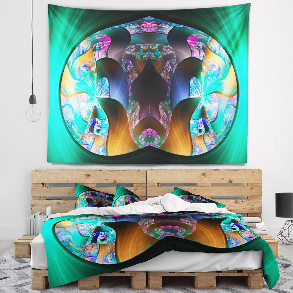 Blue Capsule in Plasma Abstract Wall Tapestry, 39"x32"