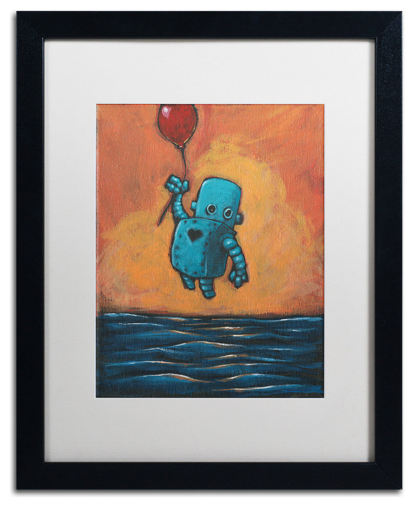 'Float Ii' Matted Framed Art, Black Frame, White Matte, 20x16