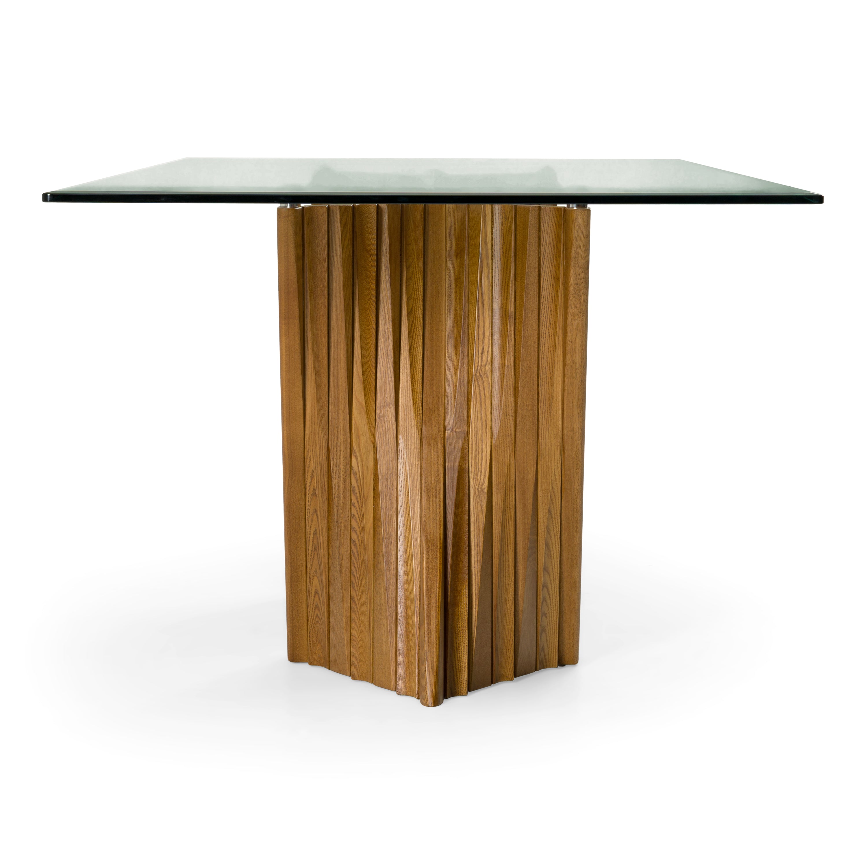 Modrest Corbin Modern Walnut and Glass Dining Table