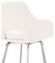 Aura Faux Leather and Metal Bar Stool, Stainless Steel and White, Counter Height, 23-28"