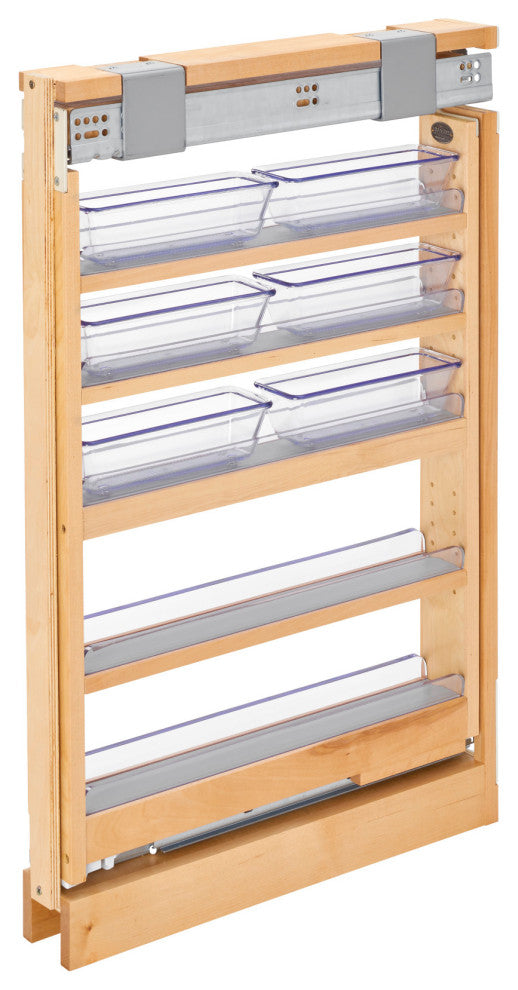 Wood Vanity Base Filler Pull Out Organizer for New Cabinets With Soft Close, 3"W
