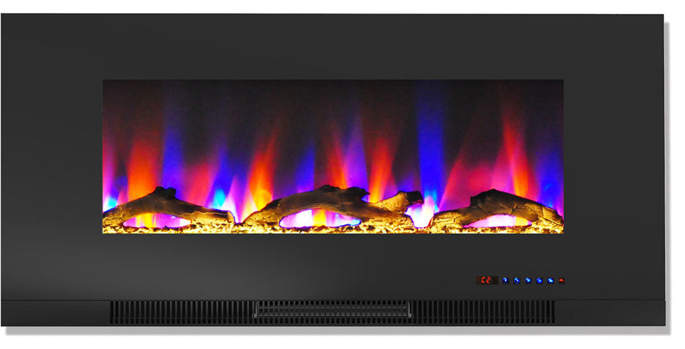 42" Wall-Mount Electric Fireplace, Black