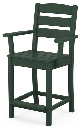 POLYWOOD Lakeside Counter Arm Chair, Green