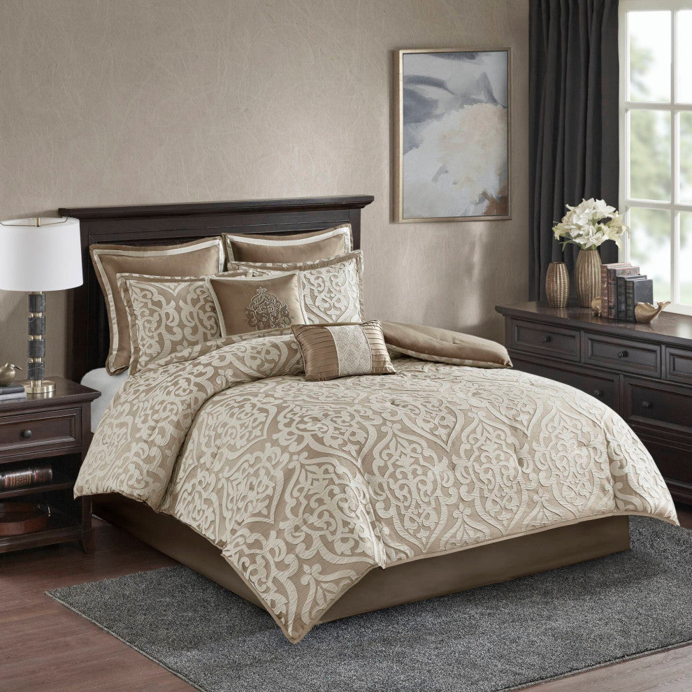 Madison Park Odette 8 Piece Jacquard Comforter Set
