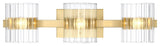 Designers Fountain Aries 24.25" 3-Light Vanity, Gold/Clear Ribbed, D284C-3B-BG