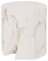 Slice Stool, Round, White Stone