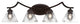 Zilo 4 Light Bath Bar, Dark Granite Finish, 4" White Muslin Glass