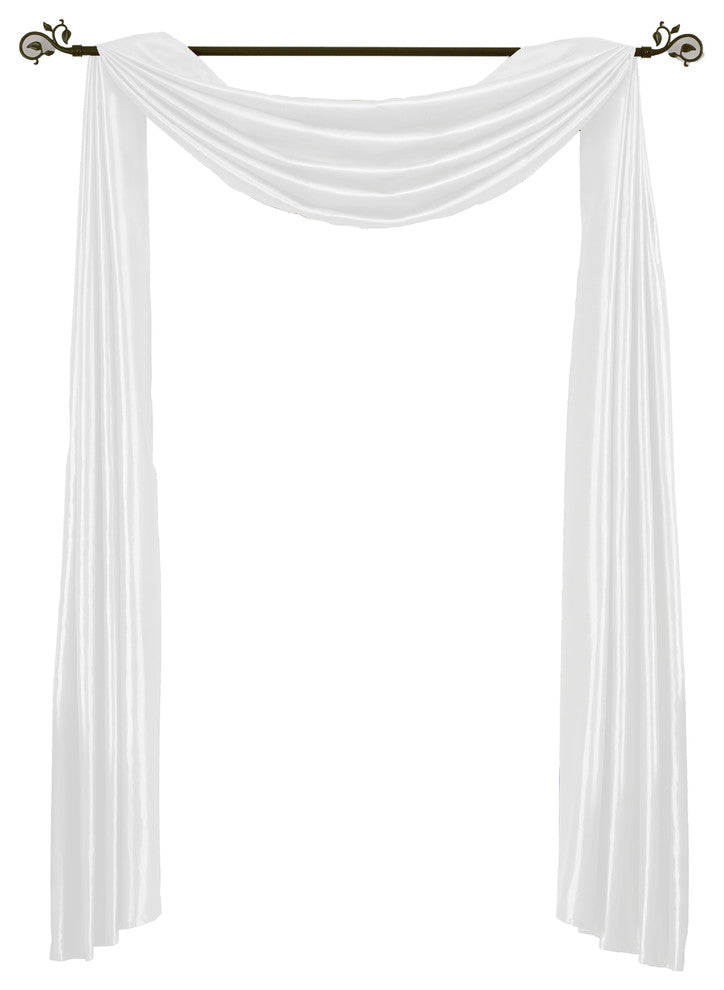 Single Soho Decorative Faux Silk Scarf, White