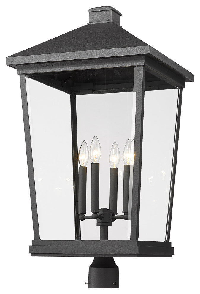 Z-Lite 4 Light Outdoor Post Mount Fixture, Black, 568PHXXLR-BK