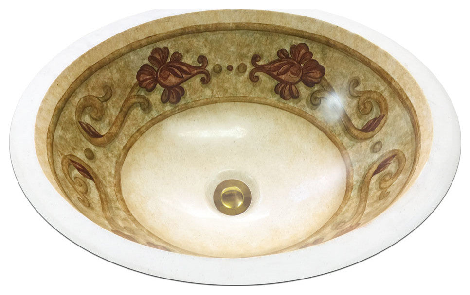 Hand Painted Sink "Florence" Monaco Medium Undermount Sink