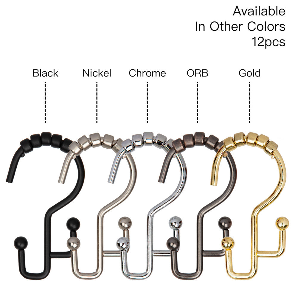 Utopia Alley Double Roller Shower Hook, Black, Oil Rubbed Bronze