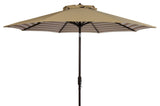 Safavieh Outdoor Athens 11ft Round Crank Umbrella Beige
