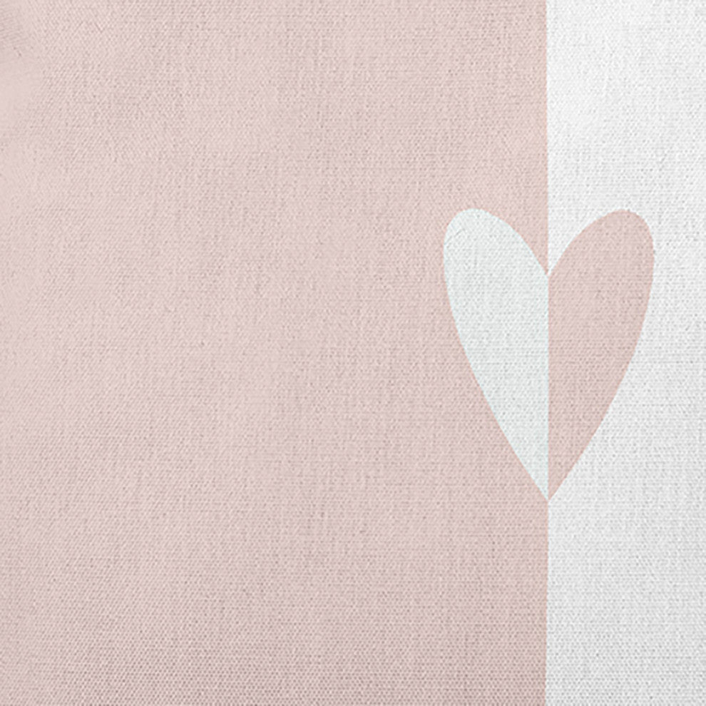 Modern Heart Decorative Throw Pillow, Pale Pink, 26"x 26"