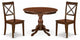 3 Pc Dining Set, Mahogany Table, 2 Mahogany Wooden Chairs