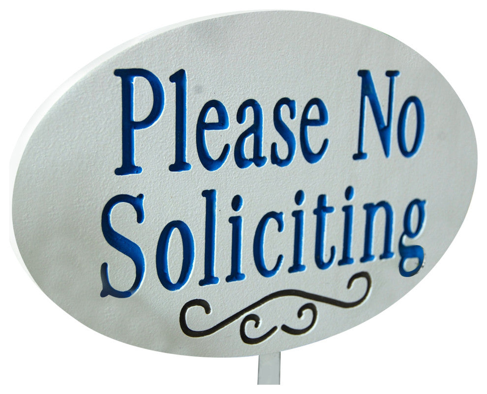 Please No Soliciting Stake Sign