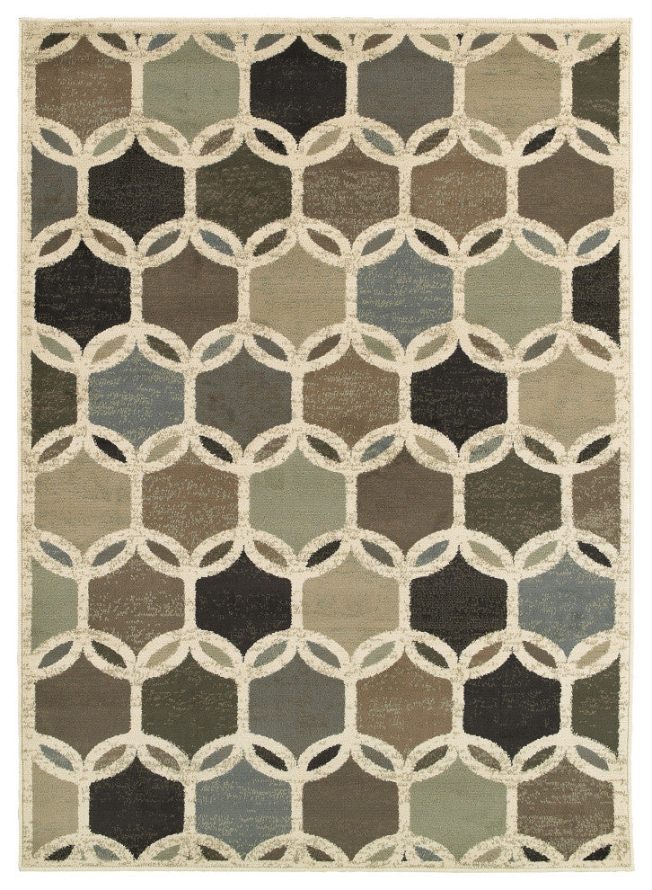 Oriental Weavers Brentwood Ivory/Multi Geometric Indoor Area Rug 9'10"X12'10"