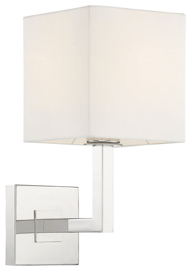 Crystorama CHA-491-PN, 1-Light Wall Mount, Polished Nickel